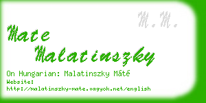 mate malatinszky business card
