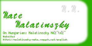 mate malatinszky business card